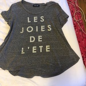 Graphic Tee with French Quote